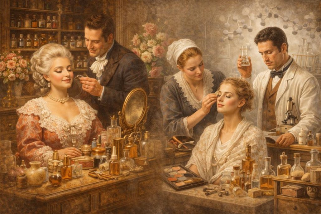 Évolution de l’esthétique aux XVIIIᵉ et XIXᵉ siècles, entre parfumerie, soins et premières approches scientifiques